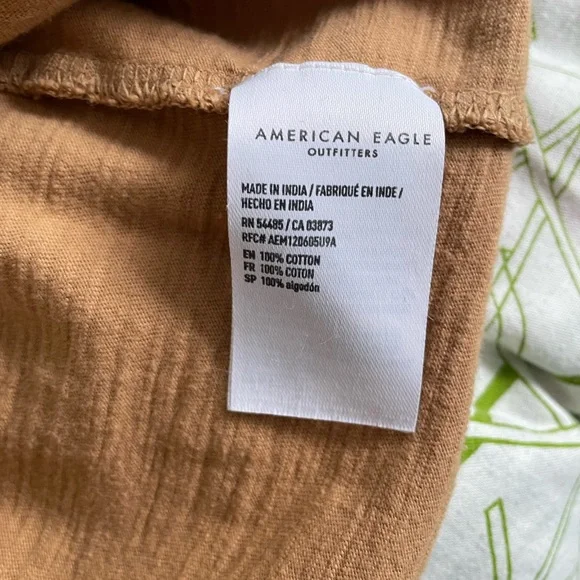 Women's Tan Ruffle Button-Down Top - Picture 4 of 4